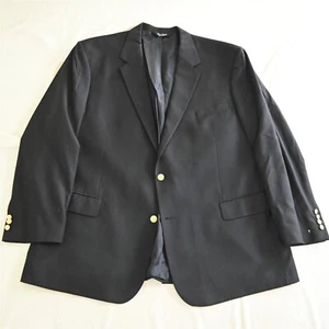 Jos A Bank 52R Navy Blue Gold Button 100% Wool Mens Blazer Jacket Sport Coat - Picture 1 of 12