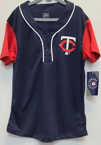 CAMISA MINNESOTA TWINS BÉISBOL Generación Merch NIÑAS BOTÓN AZUL CUELLO EN V XS 4/5 (287) - Imagen 1 de 4