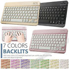 7 Colorful Backlit Slim Bluetooth Wireless Keyboard for Windows iOS Mac Android