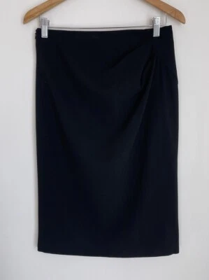 GEORGIO ARMANI NWT Black Wool Straight Pencil Skirt Womens Sz 42 US 8 MSRP $775 - Image 1 of 4