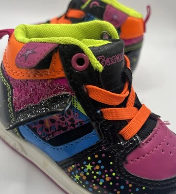 Zapatos para bebés/niños pequeños talla 3 negros neón galaxia retro abatibles garanímales Foto 1 de 4