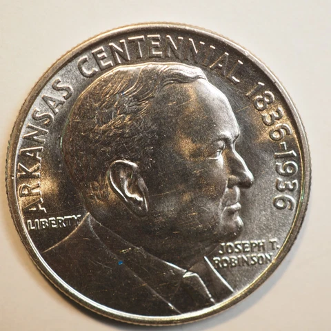 1936 Arkansas Robinson Commemorative Half Dollar - FREE SHIPPING! A4019 Cover