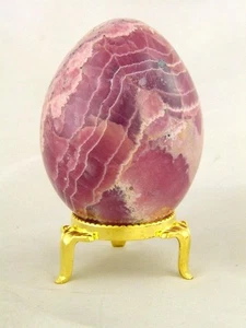 BUTW Rhodochrosite 63mm x 48mm Egg Reiki Activated Lapidary w/ Stand 9019K - Picture 1 of 2