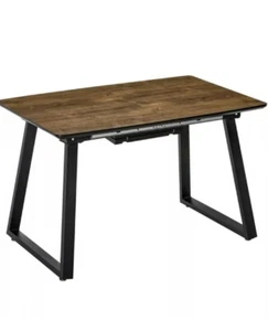 HOMCOM Extendable Dining Tab Rectangular Wood Effect top with Steel RRP £269.99 - Picture 1 of 15