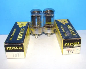 7N7 NOS Sylvania loctal vacuum tubes 2 valves radio audio transoceanic tested - Picture 1 of 3