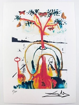 Salvador Dali Original Vintage Art Print Lithograph Signed Limited with COA - Image 1 of 3