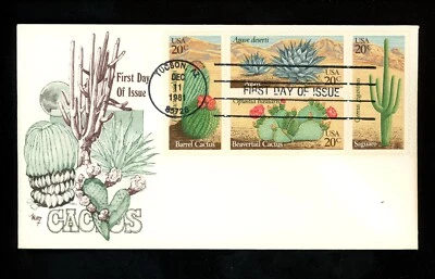 US FDC #1942-1945 Marg 1981 Tucson AZ Desert Plants Cactus HC - Image 1 of 2