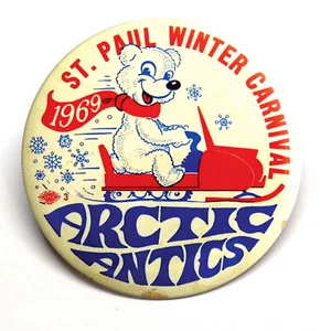 St. Paul Minnesota Winter Carnival 1969 Arctic Antics Advertising Pocket Mirror - Picture 1 of 2