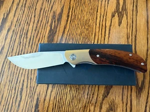 Petrified Fish PF-P09 GAWO Satin K110 Blade Gall Wood Handle - Picture 1 of 12