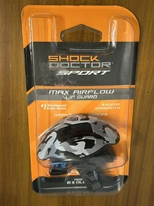 Shock Doctor Sport Max Airflow paradenti e labbra mimetico nero/grigio funziona con bretelle - Foto 1 di 2