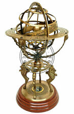 18" Nautical Brass Sphere Engraved Antique Vintage Astrolabe Compass Handmade 