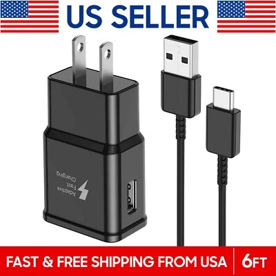 Cargador de pared rápido OEM Samsung Galaxy S10 Note10 S9 S8 Plus + cable USB tipo C 6 pies Foto 1 de 4