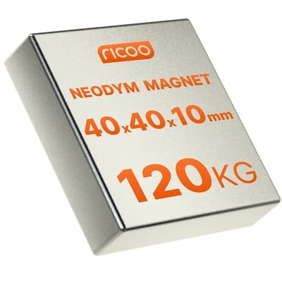 10 magneti al neodimio magneti potenti magnete di potenza supermagneti 40x40x10 N45 120 kg - Immagine 1 di 4