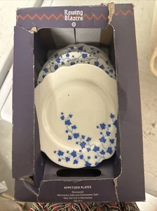 Rowing Blazers 4pc Ivy Print Ceramic Appetizer Plates NEW - Picture 1 of 2