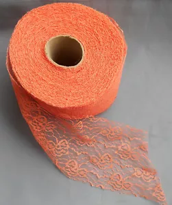 Vintage Orange Floral Lace 1960s to 1980s Many Yards 5" wide Halloween crafts - Picture 1 of 4