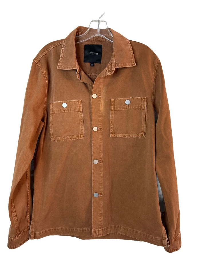 Camisa Joes Jeans Para Hombre Wade Over Talla Pequeña Naranja Algodón Sarga Abotonada Foto 1 de 4