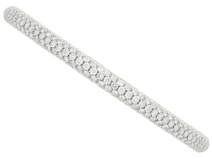 8.80 ct Diamond and 18ct White Gold Bangle - Vintage Italian Circa 1980 - Picture 1 of 12