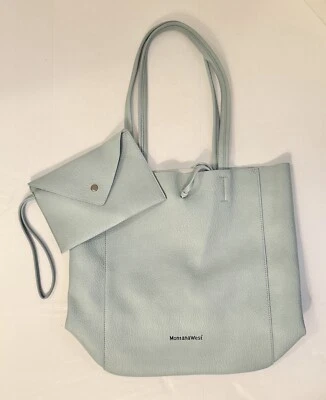 ❅�Montana West Bolso de Mano Azul Cuero PU Bolsa a Juego Muñequera Usado Sin Usar Foto 1 de 4