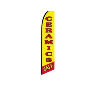 Ceramics Sale YellowRed Swooper Flutter Feather Flag | 3ft W x 11.5ft Tall - Picture 1 of 3