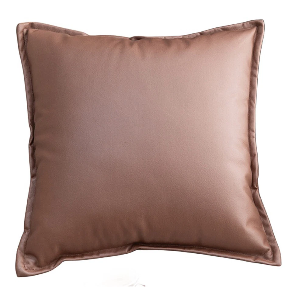 Funda de cojín de cuero sintético liso funda de almohada de 18"" para sofá de oficina y coche Foto 1 de 1