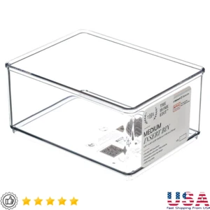 Clear Storage Bin Organizer Stackable Modular System Home Office Bathroom New - Picture 1 of 9