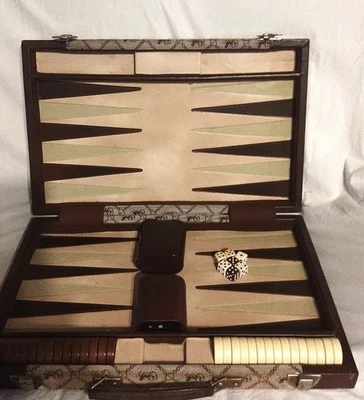 Backgammon Hard Attache Case Set Vintage--Complete - Image 1 of 4