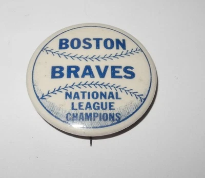 1948 Baseball Boston Braves World Series National League Champions Pin Button - Image 1 of 2