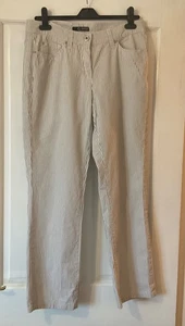 Gerks My Pants Grey & White Stripe Trousers Size 16 - Picture 1 of 5