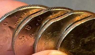 KENNEDY Half Dollar Lot of 4 Clipped Planchet / Mint Error / GREAT COINS! - Image 1 of 4