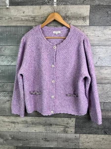 Cárdigan para mujer Monzón talla XL lila jazz joya adornado tejido suéter cardi - Imagen 1 de 10