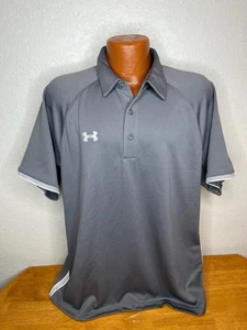 Men's Under Armour Loose Heat Gear S/S Polo Golf Shirt Gray - Extra Large XL - Picture 1 of 5