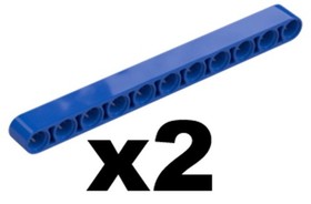 Lego 2 Technic Beam Thick Liftarm Blue 1 x 11 Stud 32525 D951