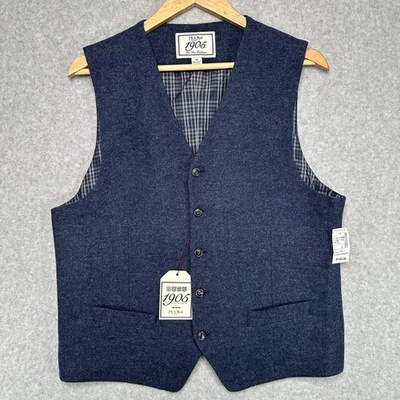 JOS A BANK 1905 Mens Wool Tweed Vest Blue Size M The New Tradition NWT - Image 1 of 4