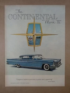 1959 LINCOLN Continental Blue Hood Ornament Nautical Vintage Poster Print Ad - Picture 1 of 1