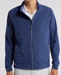 NEW Peter Millar Crown Crafted Jacket Blue Contour Golf Zip Windbreaker Medium M - Picture 1 of 8
