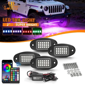 Luces de roca LED RGB de 4 cápsulas con control de aplicación Bluetooth para UTV ATV RZR - Imagen 1 de 9