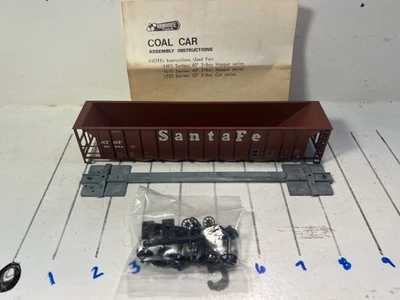 HO Scale 5-Bay Rapid Discharge  Ortner Hopper Santa Fe #85854  RED CABOOSE - Image 1 of 4