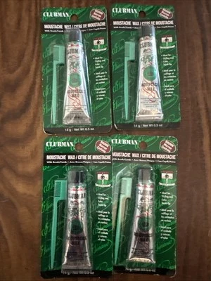 CLUBMAN Cera de Bigote Marrón con Peine - Nuevo Lote de 4 Foto 1 de 2