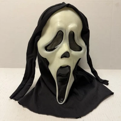 VTG Scream Gen 1 Fun World Div 11 1/2" Dimples Glow Ghost Face Mask Multi Dot - Image 1 of 4