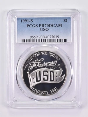 PR70 1991-S DCAM USO Commemorative Silver Dollar PCGS *1144 - Image 1 of 4