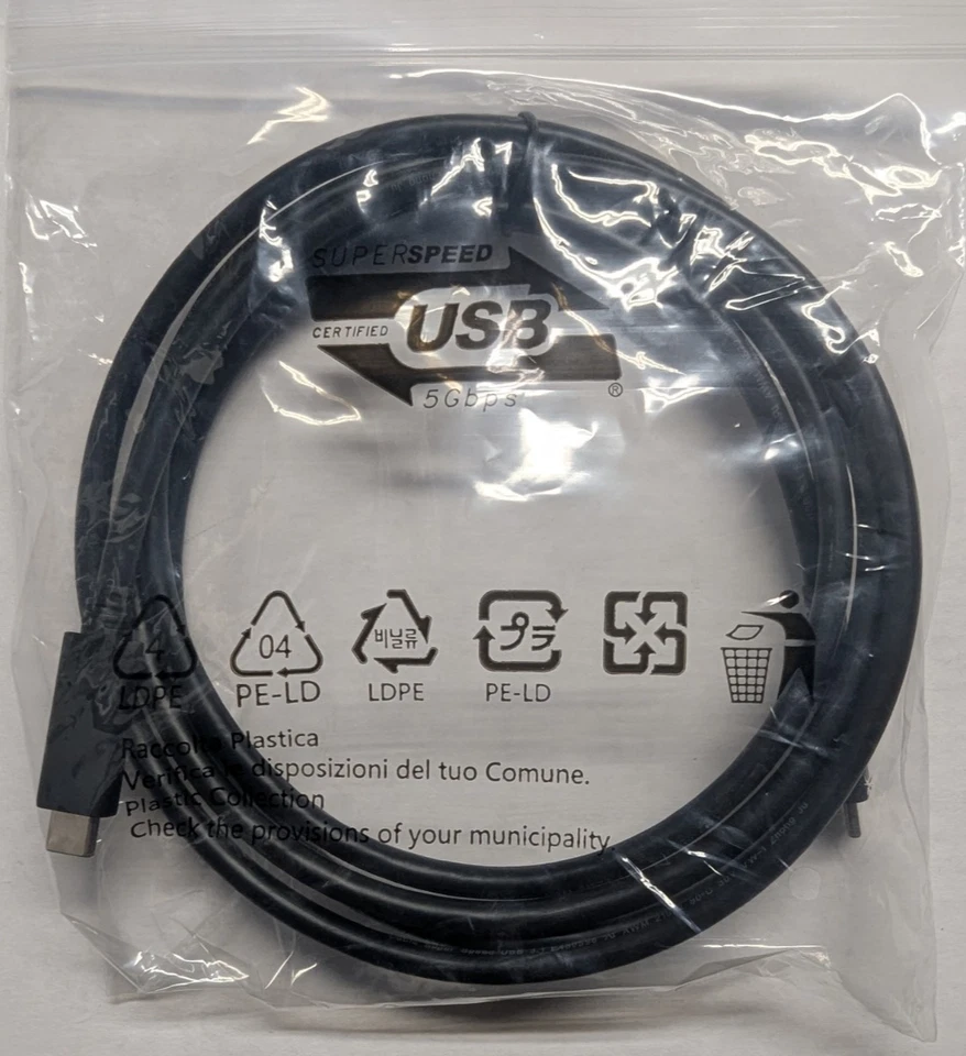 SuperSpeed USB 3.1 Type C to C Male Cable 6 FT - Image 1 of 1