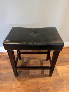 24 inch Counter Height PU Leather Saddle Bar Stool - Picture 1 of 4