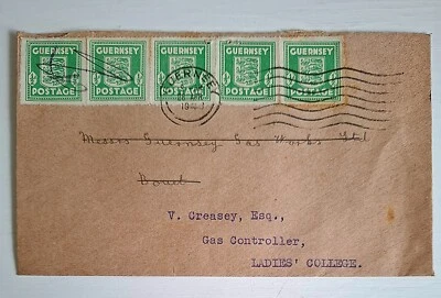 1943 Guernsey occupation stamps on cover see details - Image 1 of 2