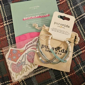 PURA VIDA AUGUST 2023 KAUAI CLUB SET  SEA GLASS w/ BONUS BAG‼️FREE SAME DAY SHIP - Picture 1 of 4