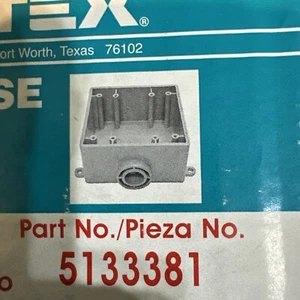 Cantex 5133381 Weatherproof Electrical Box 37.3 Cu In Fse Box Type 2 Gangs, 3/4 - Picture 1 of 1