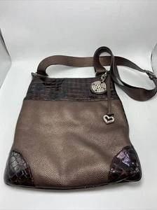 Brighton Brown Leather Shoulder Purse Adjust Strap 12 1/2"x11" E182902 Animal - Picture 1 of 12