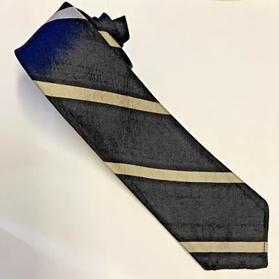 Corbata ajustada de seda negra/plateada de colección de los años 40 Dapper Rockabilly Foto 1 de 4