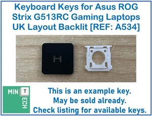 Keyboard Replacement Keys for ASUS ROG Strix G513RC Gaming Laptops UK Backlit - Picture 1 of 9