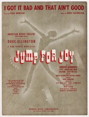 Duke Ellington "JUMP FOR JOY" Ivy Anderson / Dorothy Dandridge 1941 Sheet Music - Image 1 of 3