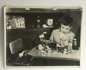 1965 Grune & Stratton Inc Photo Boy playing with Dick and Jane Playset 14 by 11 - Picture 1 of 7